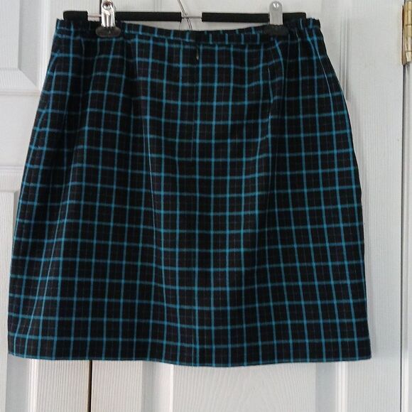 Norton McNaughton black turquoise fringe midi skirt Sz 12 - Picture 3 of 4